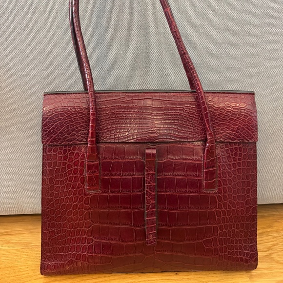 Authentic Prada Crocodile Burgundy Shoulder Bag, in Perfect Condition - Picture 2 of 13